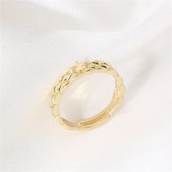 14k aur placare placare cu aur de culoare conservarea mici tămâie țesute pearl inel inel reglabil DIY accesorii