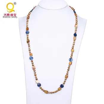 2016 bijuterii de epocă reală maro de apă dulce pearl colier pentru femei aplatizată și forma patrata coajă șirag de mărgele colier