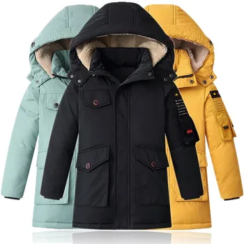 Băieți Jos Jacheta de Iarna din 2022 Versiunea coreeană de Moda Copii Muti Buzunar mediu-Lung Palton Cald pentru Copii Parka Coat