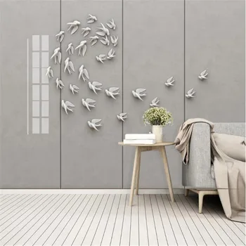 Milofi tapet personalizat de perete care acoperă pictura decorativa 3D tridimensional de relief pasăre de fundal pictura pe perete
