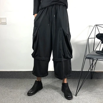 Barbati Pantaloni Largi Picior de Primăvară Și de Toamnă de Marfa Nou Stil Mare Buzunar Harajuku High Street Casual Pierde Supradimensionate, Pantaloni