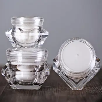 En-gros 3g 5g 10g Clar Diamant în Formă de Sticle Goale Acrilice Crema Borcan Containere Pentru Ambalare produse cosmetice