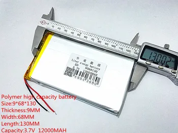 li-po 1buc Polimer baterie cu litiu 3.7 V,12000MAH 9068130 pot fi personalizate cu ridicata CE FCC ROHS, MSDS de certificare a calității
