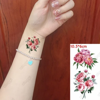 Impermeabil Tatuaj Temporar Autocolant Sexy Floare Trandafir Fete Braț Încheietura Mâinii Transfer De Apă Fals Tatuaj Body Art, Femei Barbati