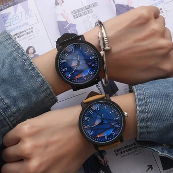 Sen ceas retro fată student versiunea coreeană de simplu de artă centura tendință de piață personalitate cuplu la modă bărbați ceas