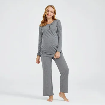Euramerican Bumbac Maternitate Sleepwear Alăptează Pijamale Femei Gravide Sarcina Alăptează Pijamale, Costume