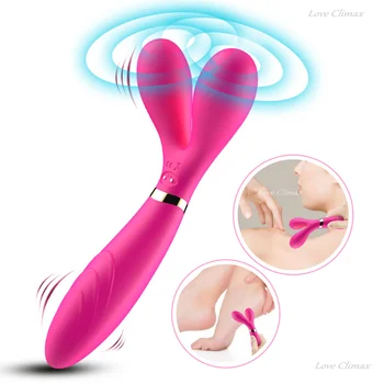 Vibrator de sex Feminin jucarii Sexuale Masturbari Dispozitiv cu Dublă utilizare USB de Încărcare Distractiv de Silicon Vibrator Masaj corporal Complet Adult Produse pentru 18