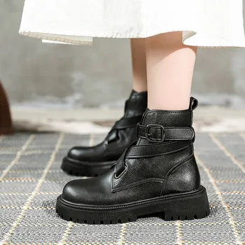 New Sosire Femei Cizme Platforma De Moda Cizme Casual, Pantofi Cizme În Aer Liber, Confort Glezna Cizme Doamna De Iarnă Din Piele De Brevet De Boot