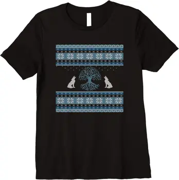 Nordic Pomul Vieții Lupul de pe Odin Urât Crăciun Pulover T-Shirt din Bumbac 100% O-Gat Maneci Scurte Casual Mens T-shirt