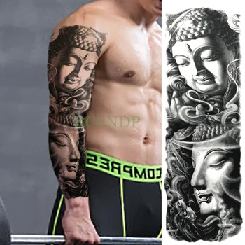 Impermeabil Tatuaj Temporar Autocolant Buddha stil Chinezesc brat fals tatuaj mare flash tatuaj maneca dimensiune mare pentru barbati femei