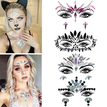 Autocolant fata Diamant Autocolante Tatuaj 3D Crystal Temporară Tatuaj Sprancene Tatuaj Machiaj de Unică folosință Faciale Bijuterii Autocolante