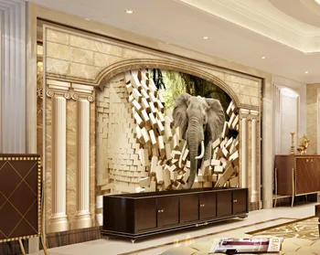 papel de parede 3d tapet Roma Antică personalizate 3d foto elefant picturi murale decor acasă hotel