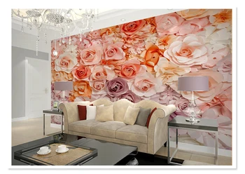 Bacal en-Gros de Mare Personalizate Floare Trandafir picturi Murale 3D Tapet pentru Dormitor, Camera de Nunta 3d Foto de Perete pictură Murală în Frescă Decor Acasă