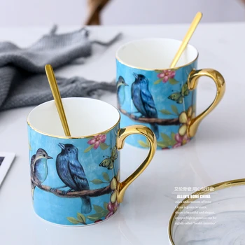 Nordic Cani De Cafea Pictură În Ulei Lingură Inclus Maner Ceai Lapte Cesti De Apa Petrecere Ceașcă De Ceai Drinkware Acasă Decorare Accesorii