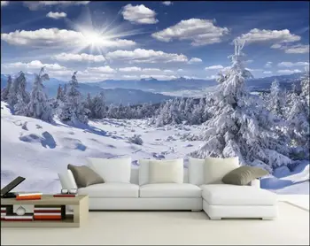 Foto personalizat tapet 3d cer Albastru și nori albi de zăpadă vârf de munte cu peisaj home decor 3d picturi murale tapet pentru pereți 3 d