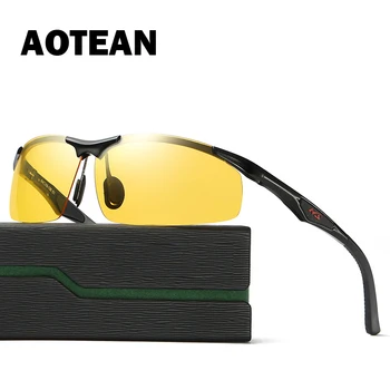 2019 Oameni Noi Polarizat de Conducere de Noapte ochelari de Soare de Noapte Viziune Ochelari de protecție pentru Conducătorii auto Galben Lentile Anti-Grare UV400 Ochelari de 4009