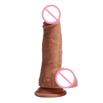 Real Vibratoare Sex Femei Jucărie Silicon Medical Penis Fals Bărbați Dick Genitale De Sex Feminin, Masturbari Anal Sexuală 18 Jucării Pentru Adulți