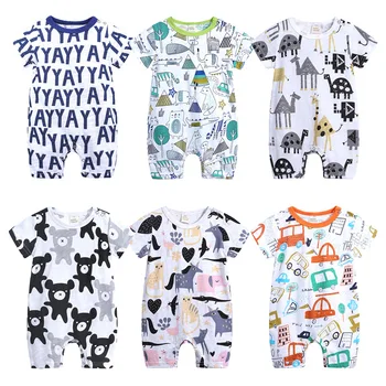 Copilul Salopetă De Vară Stil Alimentat Baby Boy Fata De Îmbrăcăminte Pentru Nou-Născut Animal Maneci Scurte Haine 3-Haine 3-6-9-12-18 Luni