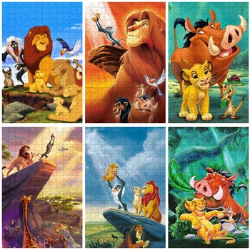 300/500/1000 PC-uri de Desene animate DIY Copil Adult Puzzle din Lemn Disney The Lion King Asamblate Puzzle Jucarii Educative pentru Copii Cadouri