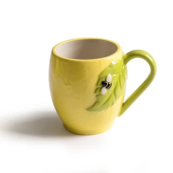 Continental Frunză Verde de Albine Cana Ceramica Creative Proaspete, Cafea cu Lapte Cani Mari Capaticy de uz Casnic de Relief 3D Cesti de Apa Cutie de Cadou