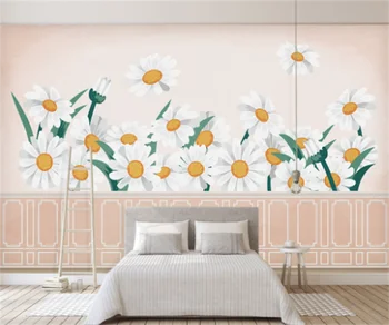 Minimalist Modern Nordic portocaliu de plante de floarea soarelui cameră pentru copii tapet de fundal 3D profesionale personalizate pictura murala pictura pe perete