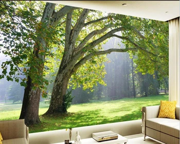 Tapet personalizat 3d proaspete peisaje naturale pădure, copaci mari frumusete pădure picturi murale living, dormitor, TV fundal decor de perete