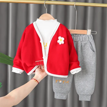 Copilul Flori Fete Paltoane Tricouri Pantaloni 2021 Toamna Copii Seturi De Îmbrăcăminte Pentru Sugari, Haine De Bumbac Tinuta În Aer Liber, Copii, Sport