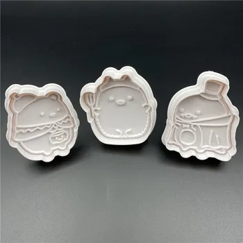 3Pcs/Set Halloween Plastic Biscuiti Mucegai DIY Decorare Tort Instrumente de Cookie-Cutter Timbru Fondant Embosser Mor