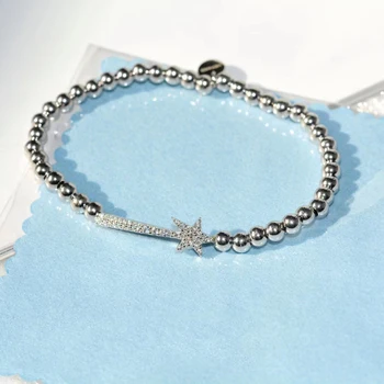 925 sterling silver micro pave AAA Cubic Zirconia meteor bratara pentru femei cu Margele de proiectare lumină de lux moda bijuterii de nunta