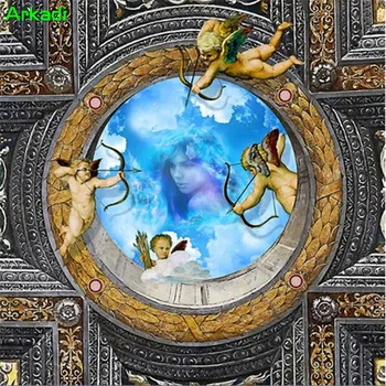 Personalizate 3D Tapet Fotografie Europene Înger Cupidon Zenith Murală Tapet Living Biserica Pictură în Ulei Caracter Decor