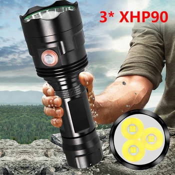 3pcs XHP90 Super Puternic Lanterna LED-uri XHP50 Tactice Lanterna USB Reîncărcabilă Linterna Impermeabil Lampă Ultra Bright Lanterna 30W