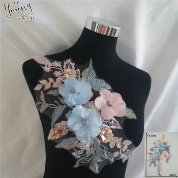 3D tridimensional de flori decor paiete stras material aplicatiile de broderie haine DIY meșteșug consumabile accesorii