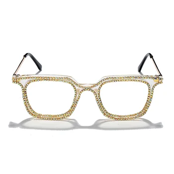 Vintage Femei ochelari de Soare Obiectiv Clar Ochelari Damele de Lux Stras Blu-ray ochelari de Soare Barbati lucrate Manual, Rame Optice
