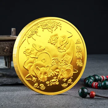 2020 Anul sobolanului Monedă Comemorativă de Aur cele Douăsprezece Semne ale Zodiacului Chinez Dumnezeu de Avere Colectarea Moneda