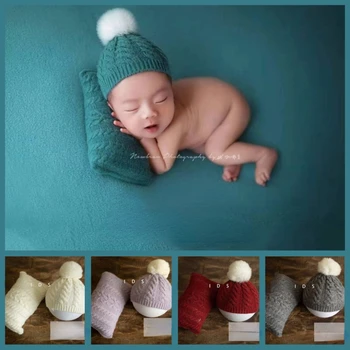 Manual Tricot Foto Nou-Născuți Recuzită Pălărie Perna Băieți Fete Costum Bebe Fotografie Styling Tinuta, Accesorii