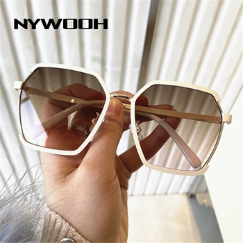NYWOOH Poligonale ochelari de Soare pentru Femei Brand de Lux de Designer Metalice Supradimensionate Pătrat Ochelari de Soare Vintage ochelari de soare pentru Femei UV400