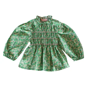 Copii pentru Fete Bluza Tricou Primavara-Vara Fete pentru Copii Florale Tricou Maneca Lunga 100% Bumbac Copilul Fete Bluza Tricou CL857