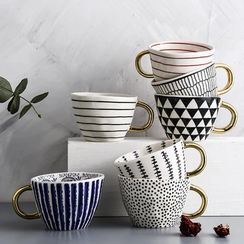 Creative Stil Nordic Uri Ceramice Speciale În Formă De Cană De Apă Mare Capacitate Cafea Simplă Ceașcă De Micul Dejun Drinkware Acasă Magazin De Cafea