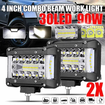 2 buc 90W 30LED 24V LED Bar off-Road Loc de Inundații LED-uri Lumină Bar/Lumina de Lucru cu Partea de Lumină pentru Camion Masina SUV 4WD Barca Faruri cu LED-uri