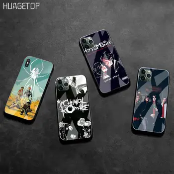 HUAGETOP Super My Chemical Romance Bling Drăguț Caz Telefon din Sticla Temperata Pentru iPhone 11 XR Pro XS MAX 8 X 7 6S 6 Plus SE 2020 caz