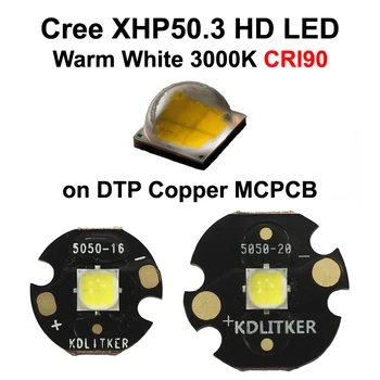 Cree XHP50.3 HD Alb Cald 3000K CRI90 SMD 5050 LED-uri pe KDLitker DTP Cupru MCPCB Lanterna DIY