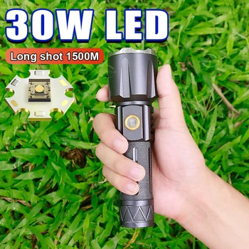 2022 NOI 30W LED de Mare Putere Lanterne 60000000LM Tactice Lanterna USB Puternic Camping rezistent la apa baterie Reîncărcabilă 18650 Lanterna